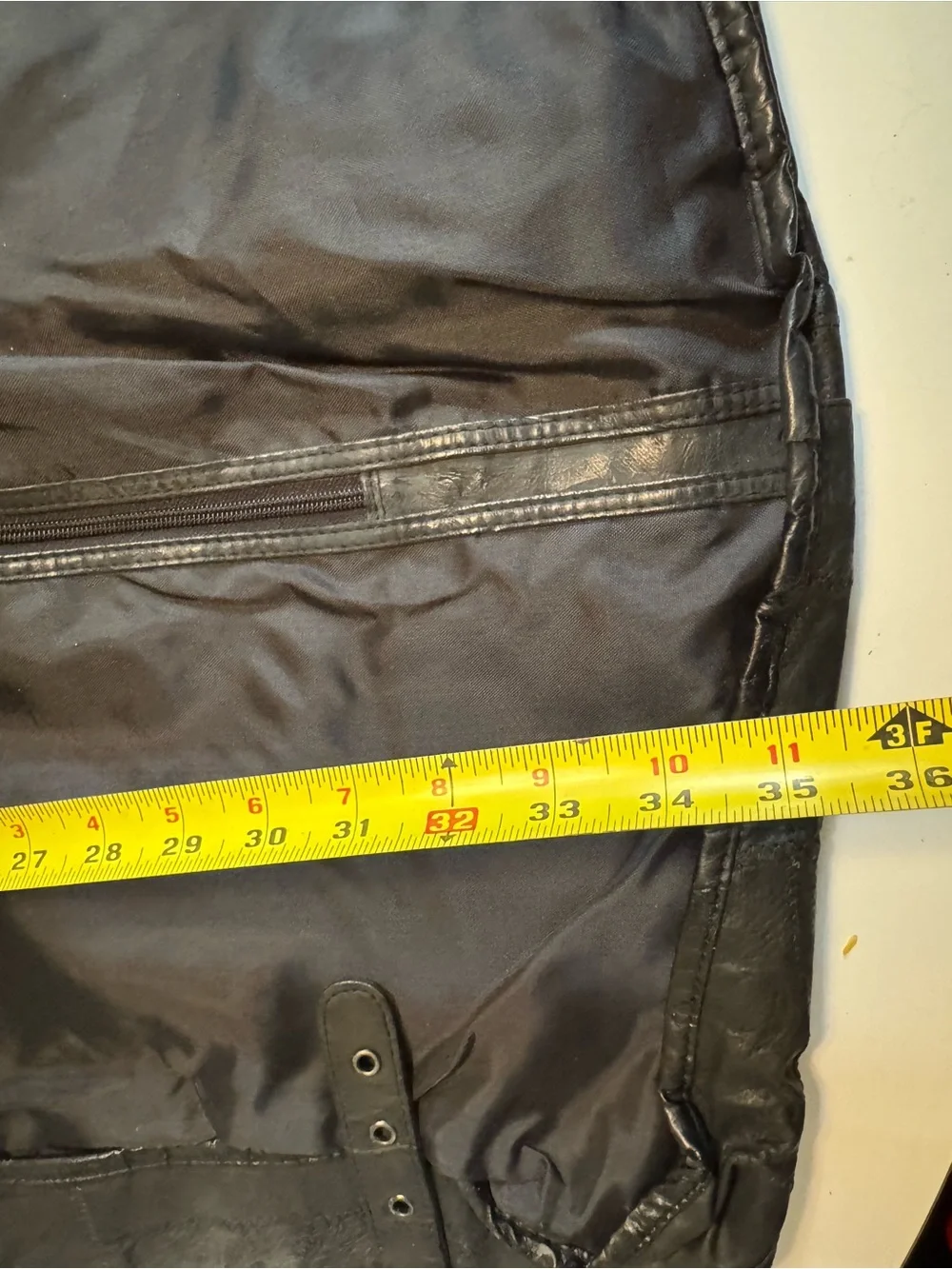 Vintage Aged Classic Black Vegan Leather Garment Duffel Bag for Men